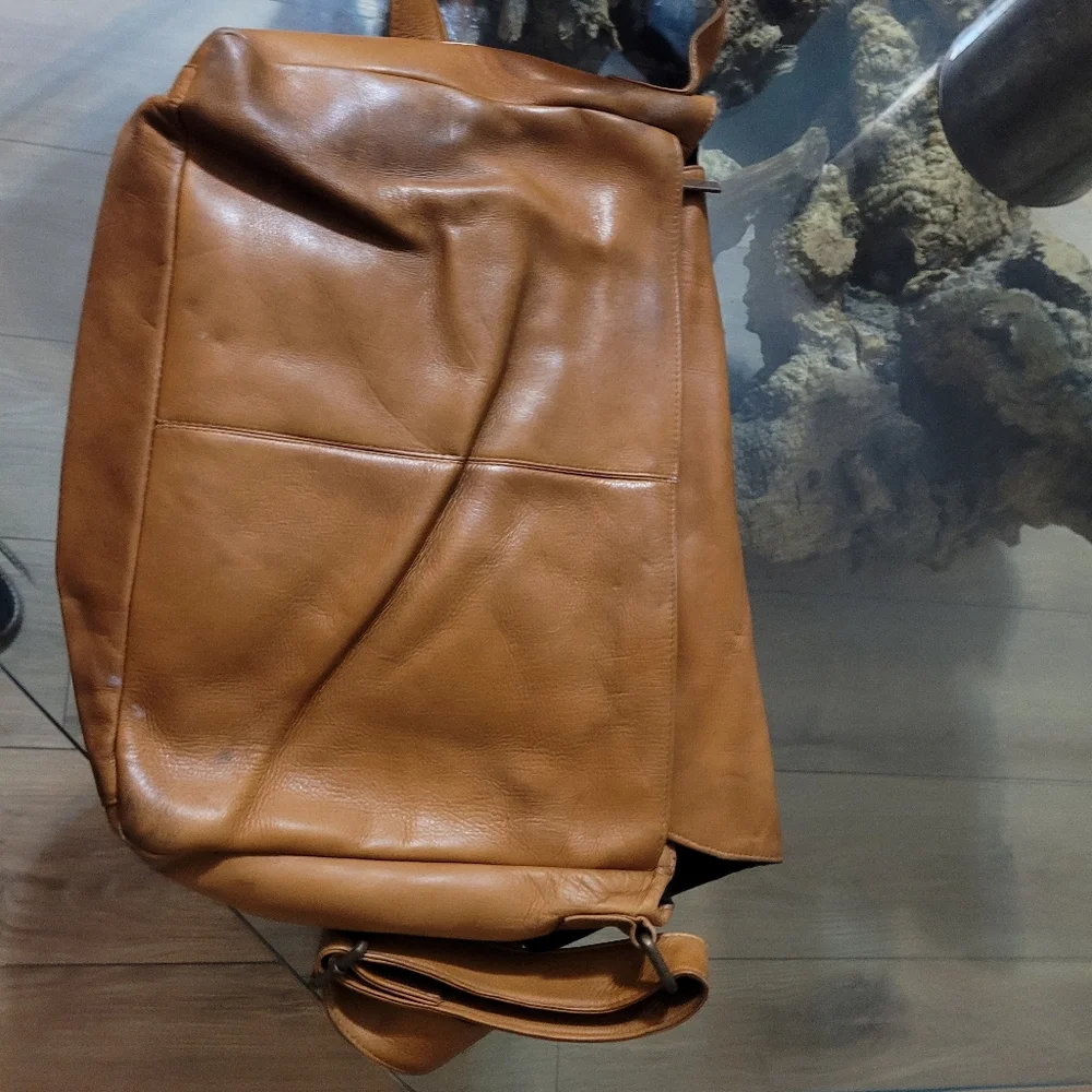 Reign Over me Camel Leather Laptop Large Bag Travel